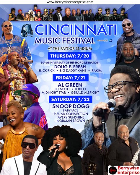 Cincinnati music festival 2024 - Cincinnati Music Festival presented by P&G Tickets Jul 26, 2024 Cincinnati, OH | Ticketmaster. Fri • Jul 26 • 7:30 PM Paycor Stadium, Cincinnati, OH. Important Event Info: …